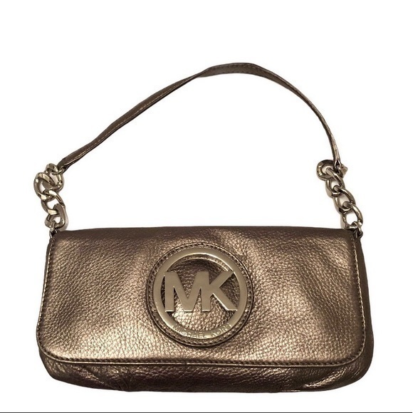 Michael kors silver mini evening bag baguette